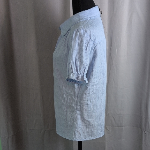 Allegra K Blue Fitted Button Down Shirt with Collar. Small. NWT - Picture 3 of 8